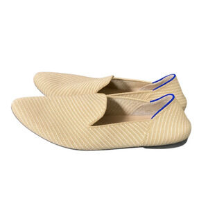 Rothy’s The Almond Loafer in Gold Stripe 9.5 Slip On Stretch Neutral Comfort